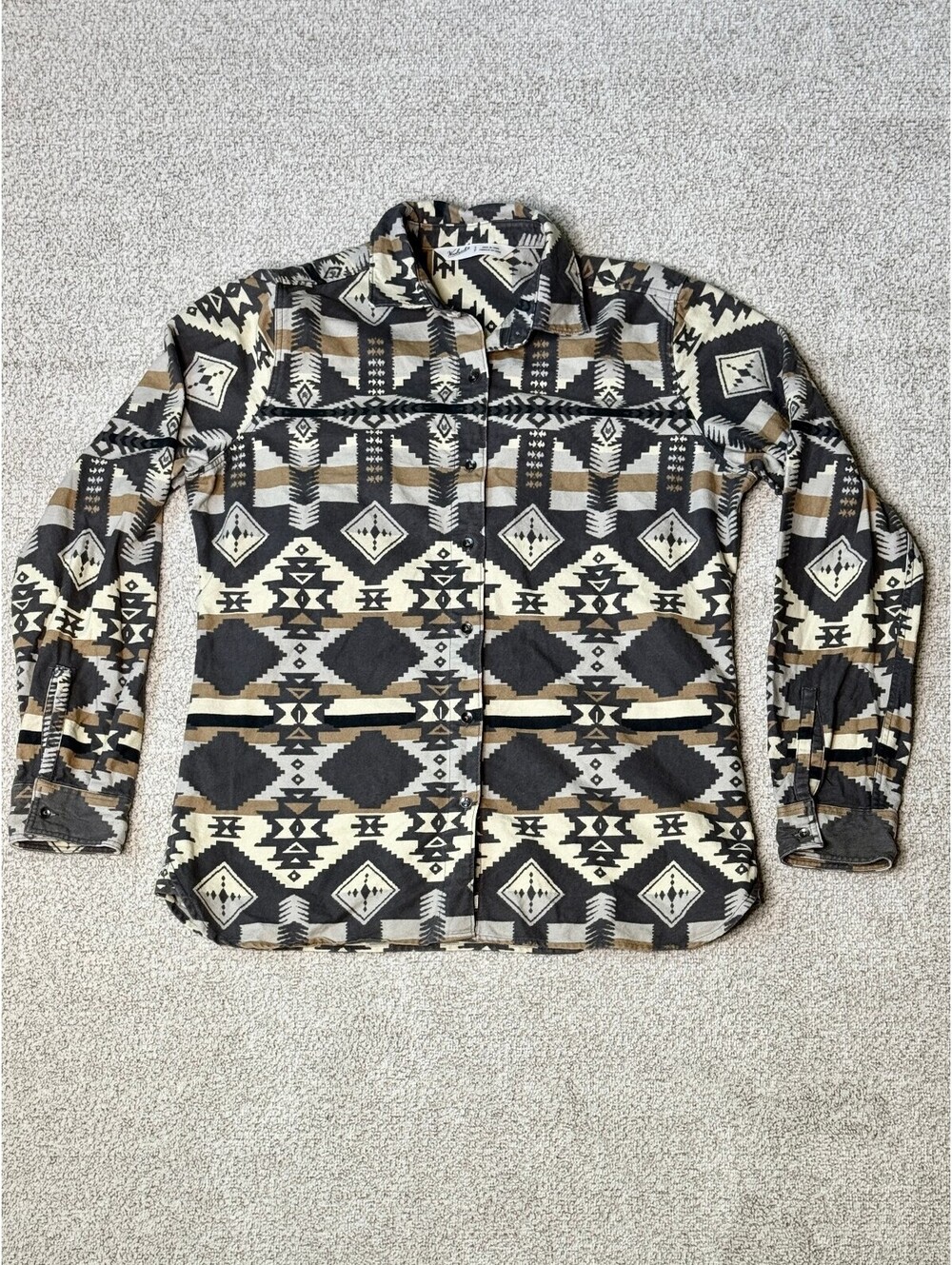 Woolrich Women’s Small Southwestern Aztec Print Cotton Button Down Shirt
